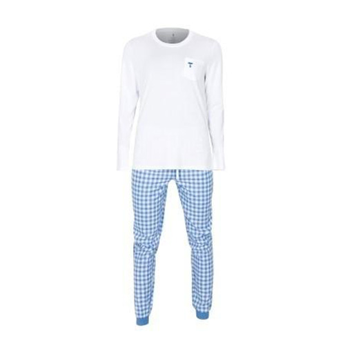 Dámské pyžamo Tufte White/Light Blue Checkers BÍLÁ / MODRÁ Ženy | pyzamoW | BÍLÁ-MODRÁ | S