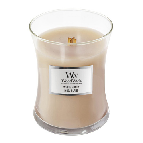Svíčka oválná váza WoodWick Bílý med, 275 g