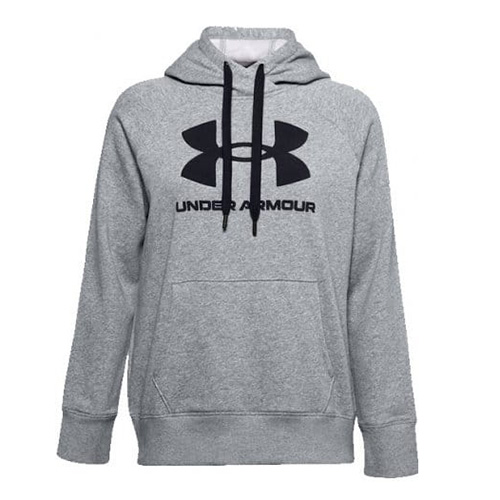 Under Armour Rival Fleece Logo Hoodie-GRY | 1356318-035 | XS