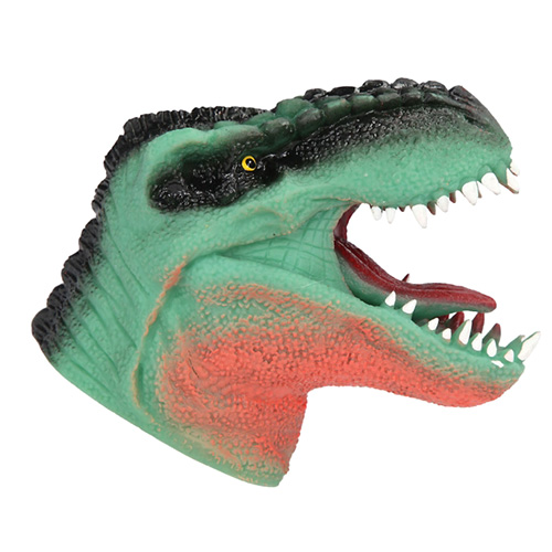 Tyrannosaurus Rex na ruku Dino World Zeleno-hnědý, silikonový