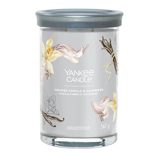 Svíčka ve skleněném válci Yankee Candle Kouřová vanilka a kašmír, 567 g