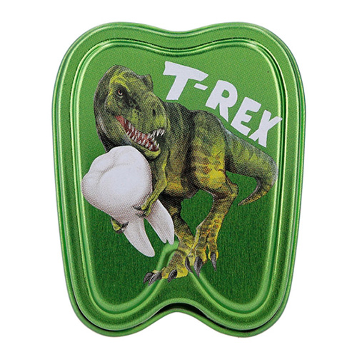 Plechová krabička Dino World T-Rex, zelená