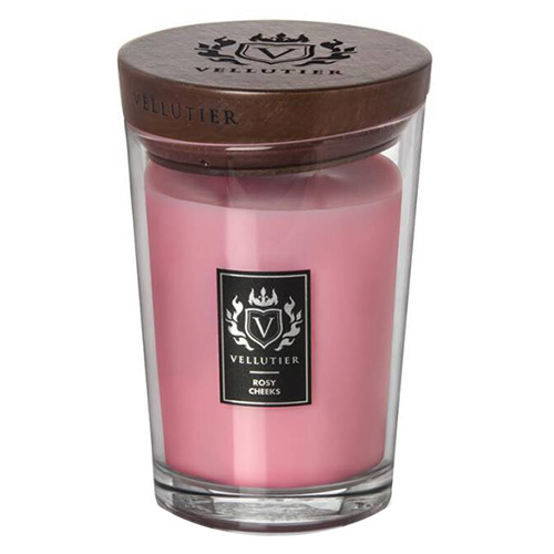 Svíčka oválná váza Vellutier Růžová líčka, 515 g