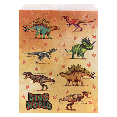 Papírový sáček Dino World Dinosauři, 26,5 x 19 cm